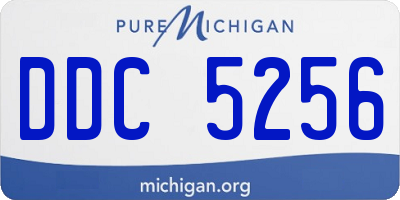 MI license plate DDC5256