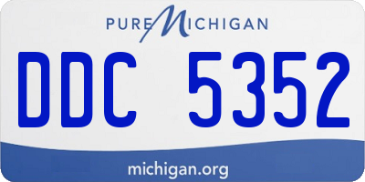 MI license plate DDC5352