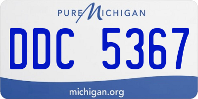 MI license plate DDC5367