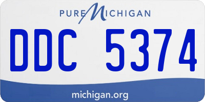 MI license plate DDC5374