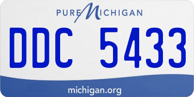 MI license plate DDC5433