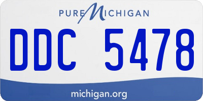 MI license plate DDC5478