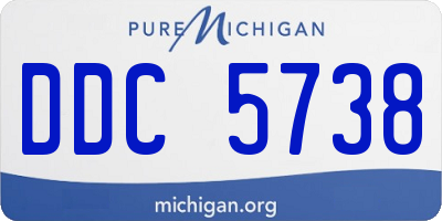 MI license plate DDC5738
