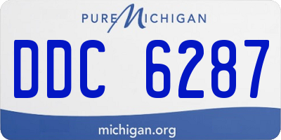 MI license plate DDC6287