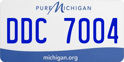 MI license plate DDC7004