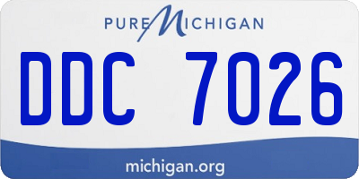 MI license plate DDC7026