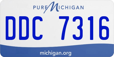 MI license plate DDC7316