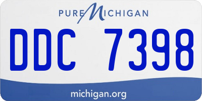 MI license plate DDC7398