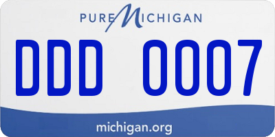MI license plate DDD0007