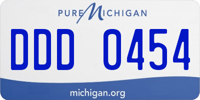 MI license plate DDD0454
