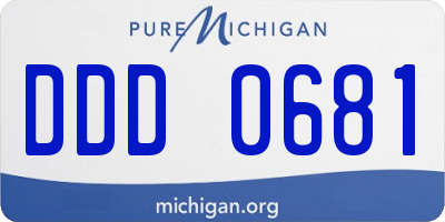 MI license plate DDD0681