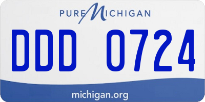 MI license plate DDD0724