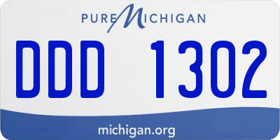 MI license plate DDD1302