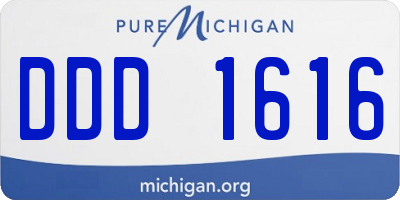 MI license plate DDD1616
