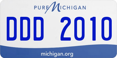 MI license plate DDD2010