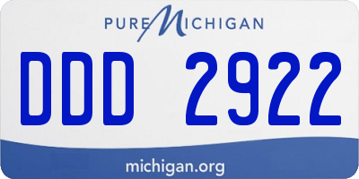 MI license plate DDD2922