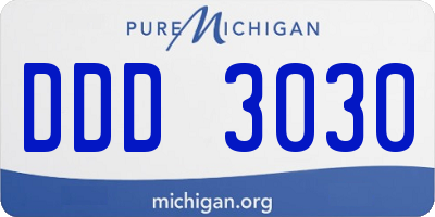 MI license plate DDD3030