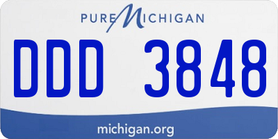 MI license plate DDD3848