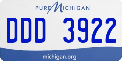 MI license plate DDD3922