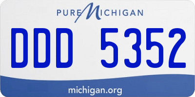 MI license plate DDD5352