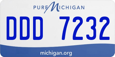 MI license plate DDD7232