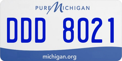MI license plate DDD8021