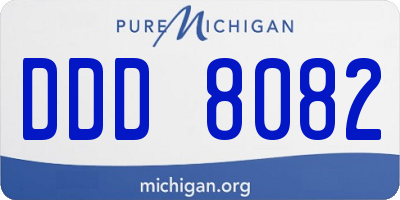 MI license plate DDD8082