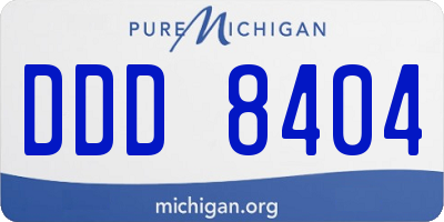 MI license plate DDD8404