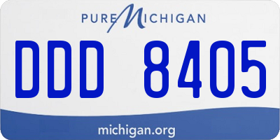 MI license plate DDD8405