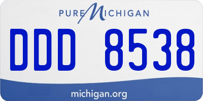 MI license plate DDD8538