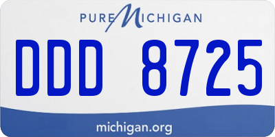 MI license plate DDD8725