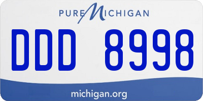 MI license plate DDD8998