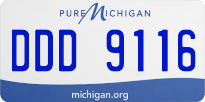 MI license plate DDD9116