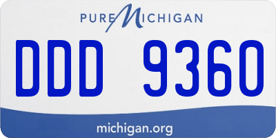 MI license plate DDD9360
