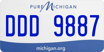 MI license plate DDD9887
