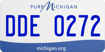 MI license plate DDE0272