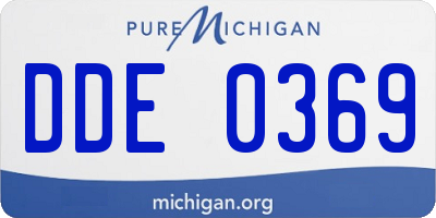 MI license plate DDE0369