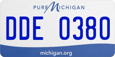 MI license plate DDE0380