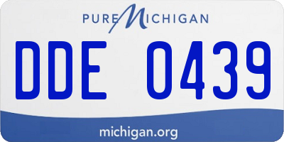 MI license plate DDE0439