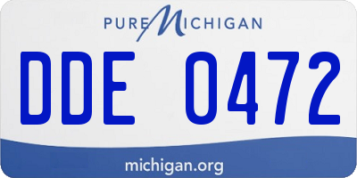 MI license plate DDE0472