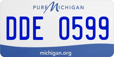 MI license plate DDE0599