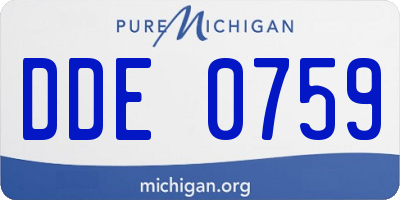 MI license plate DDE0759