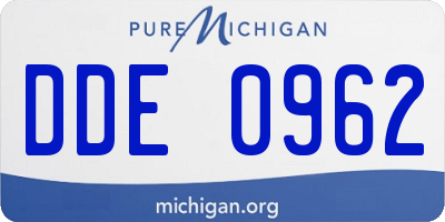 MI license plate DDE0962