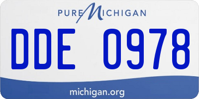 MI license plate DDE0978