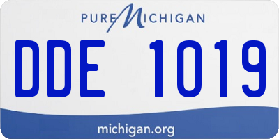MI license plate DDE1019