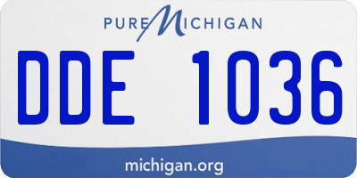 MI license plate DDE1036