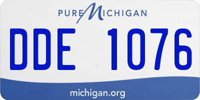 MI license plate DDE1076