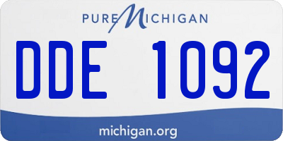 MI license plate DDE1092