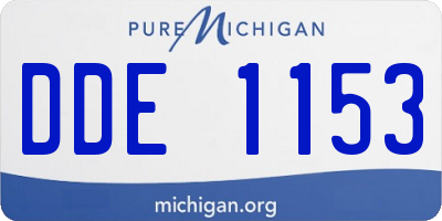 MI license plate DDE1153
