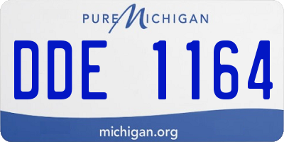 MI license plate DDE1164
